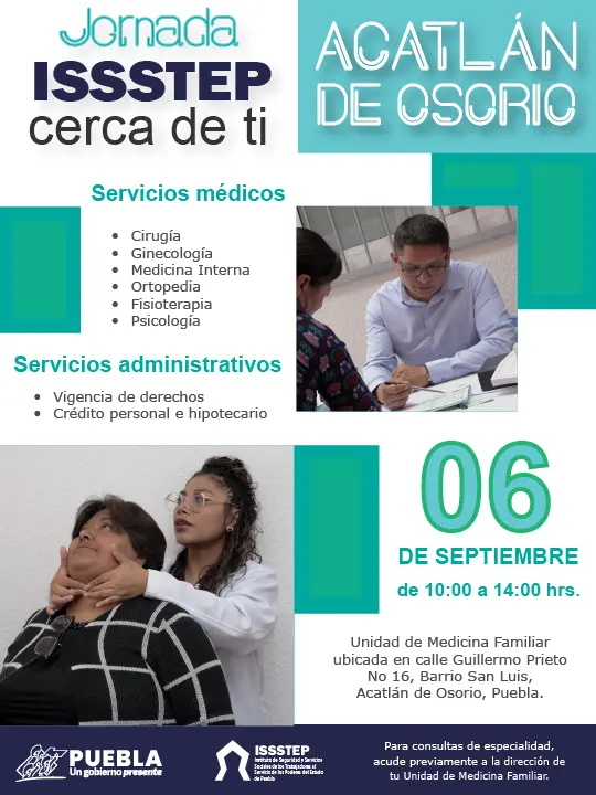Invita ISSSTEP a jornada regional en Acatlan de Osorio